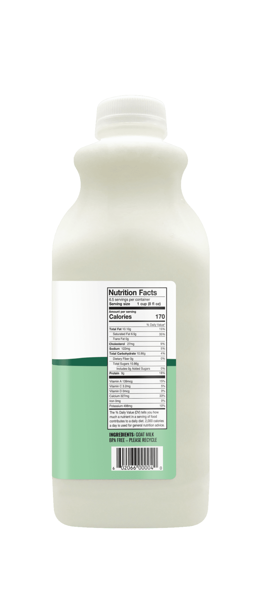 Summerhill Dairy goat milk 52oz nutrition facts